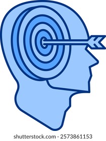 Accuracy Icon - Lineal Blue Style - Critical Thinking Theme