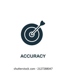 Accuracy icon. Monochrome simple icon for templates, web design and infographics