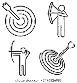 accuracy icon set, brush strokes on a white background. Vector illustration.
