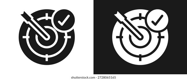 Conjunto De Iconos De Precisión Glifo En Fondo Blanco Y Negro