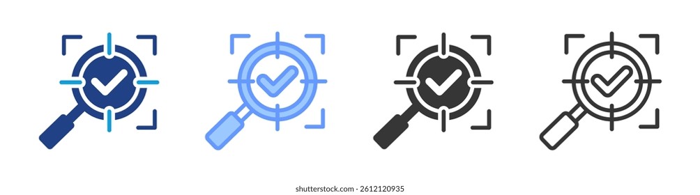 Accuracy icon set multiple style collection