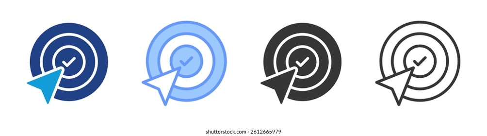 Accuracy icon set multiple style collection