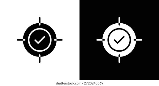 Genauigkeit Symbol Silhouette Vektorgrafik einzelne flache Stil