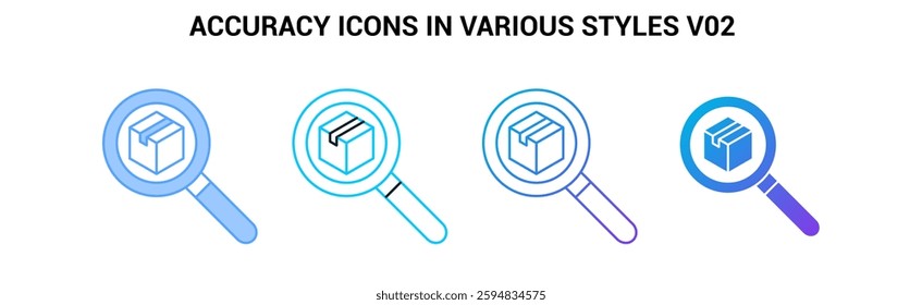 Accuracy icon visualized simply Blue, Dualline, Gradient, Fill style.