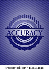 Accuracy jean or denim emblem or badge background