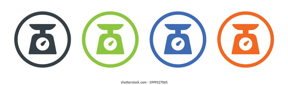 Accuracy kitchen scales icon isolated on white background.