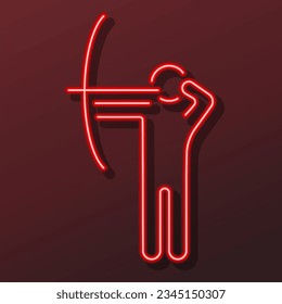 accuracy neon sign, modern glowing banner design, colorful modern design trend on black background. Vector illustration.