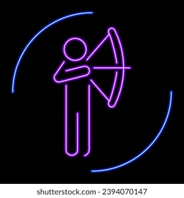 accuracy neon sign, modern glowing banner design, colorful modern design trend on black background. Vector illustration.