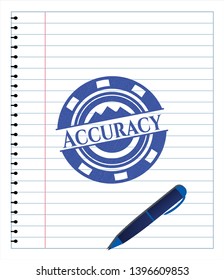 Accuracy pen effect. Blue ink. Vector Illustration. Detailed.