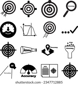 Accuracy precision Target Range dart board dot icon 