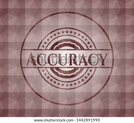 Accuracy red seamless geometric badge.
