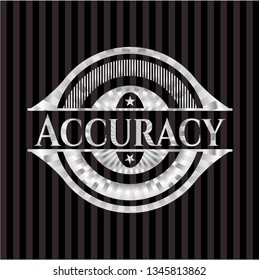 Accuracy silvery emblem or badge