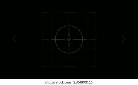 Accuracy symbol for targeting opponent or enemy, HUD user interface. collimator target symbol on weapon, digital focus UI game asset