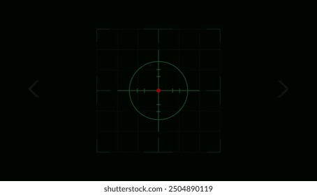 Accuracy symbol for targeting opponent or enemy, HUD user interface. collimator target symbol on weapon, digital focus UI game asset