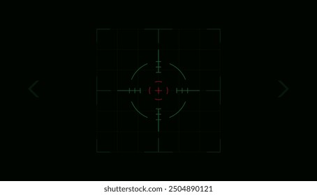 Símbolo de precisión para apuntar al oponente o enemigo, interfaz de usuario HUD. símbolo de objetivo de colimador en arma, activo de juego de interfaz de usuario de enfoque digital