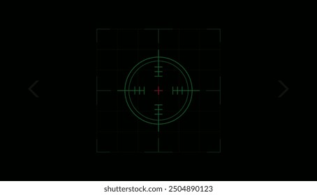 Accuracy symbol for targeting opponent or enemy, HUD user interface. collimator target symbol on weapon, digital focus UI game asset