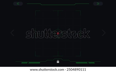 Accuracy symbol for targeting opponent or enemy, HUD user interface. collimator target symbol on weapon, digital focus UI game asset