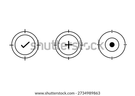 Accuracy target icons on white background