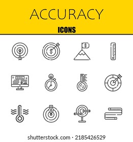 juego de iconos de línea de vector de precisión. Iconos objetivo, objetivo y objetivo. Diseño delgado de línea. Elementos gráficos de contorno modernos, símbolos de trazo simple ilustración de fondo