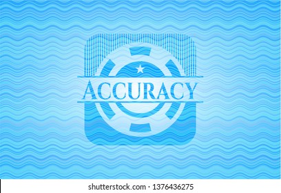 Accuracy water representation badge.