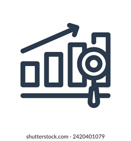 Ilustración del icono del vector de modelos de previsión económica precisa