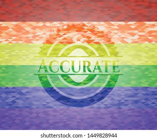 Accurate emblem on mosaic background with the colors of the LGBT flag