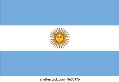 Accurate flag of Argentina in terms of size, placement of elements, colours, and scale