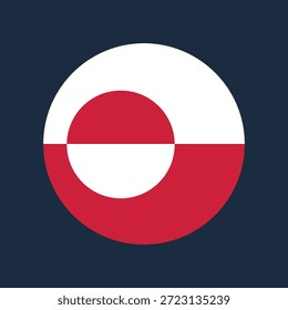 Accurate Greenland flag background. White and red colors