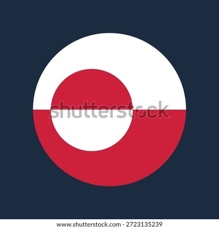 Accurate Greenland flag background. White and red colors