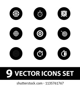 Accurate icon. collection of 9 accurate filled icons such as target, dart. editable accurate icons for web and mobile.