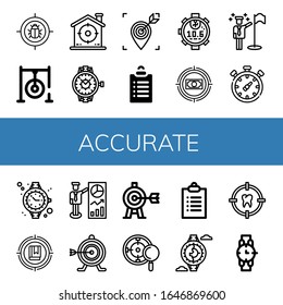 conjunto de iconos preciso. Colección de íconos Target, Darts target, Watch, Goals, Stopwatch, Chronometer