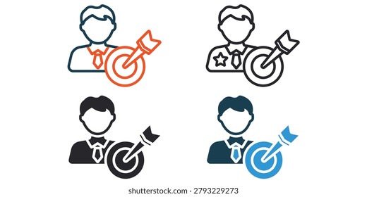 accurate icons outline and Flat Style,transparent background