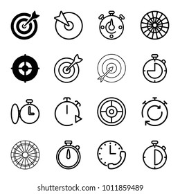 Accurate icons. set of 16 editable outline accurate icons such as target, dart