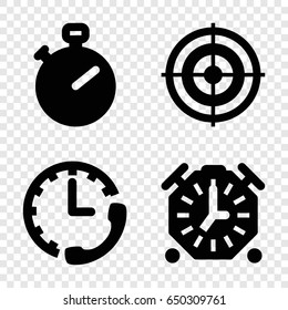 Accurate icons set. set of 4 accurate filled icons such as stopwatch