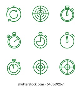 Accurate icons set. set of 9 accurate outline icons such as target