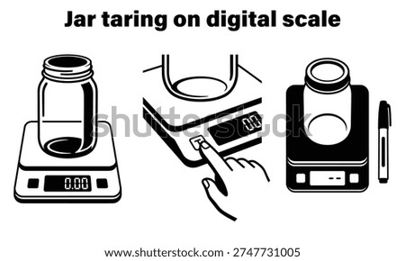 Accurate jar taring on digital scale for precise measurements