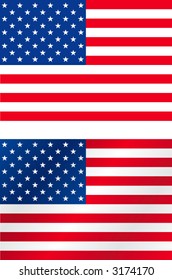 Accurate and light brushed USA flag
