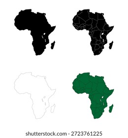 Mapa preciso do continente africano em alta resolução com as fronteiras dos Estados Mapa da África sobre fundo branco