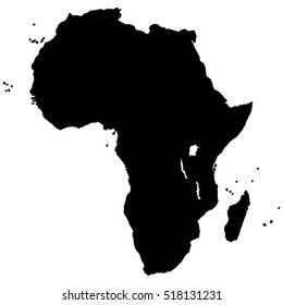 Accurate map of the African continent in high resolution. Two-color vector illustration.