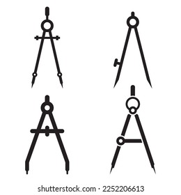 Accurate Tool Architecture Compass Icon Vector Logo Template Illustration Design