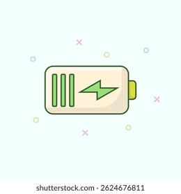 Accurate UI vector battery power status icon for interactive mobile apps