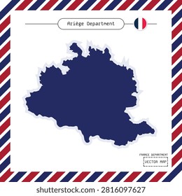 Accurate vector map of Ariège Department. Ideal for tourism, education, regional planning, GIS applications, travel publications and administrative presentations.