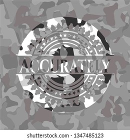 Accurately on grey camouflage pattern