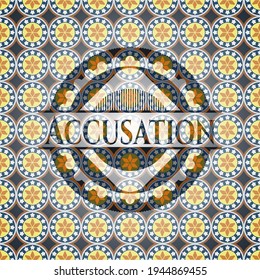 Accusation arabic badge background. Arabesque decoration. 