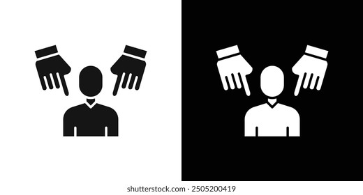 accusation guilty icon logo set vector