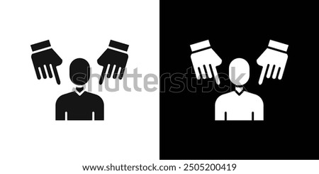 accusation guilty icon logo set vector