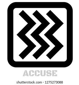 Accuse concept icon on white