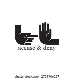 accuse and deny hand palm gesture symbol vector 