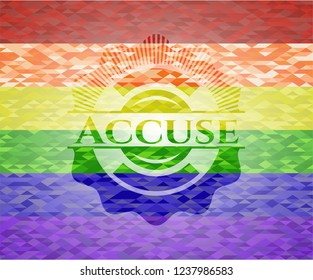 Accuse lgbt colors emblem 