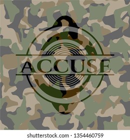 Accuse on camouflaged pattern